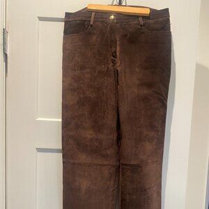 Genuine Suede Leather, chocolate brown, Worth, size 6